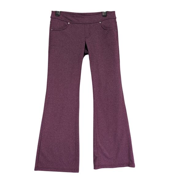 Athleta Women's S Purple Flare Leg Stretch Fabric Pants, Pockets Sporty Casual - Picture 1 of 6